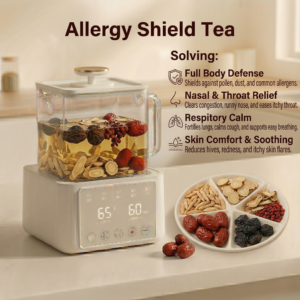 Mume, siler, and astragalus herbs in a bowl